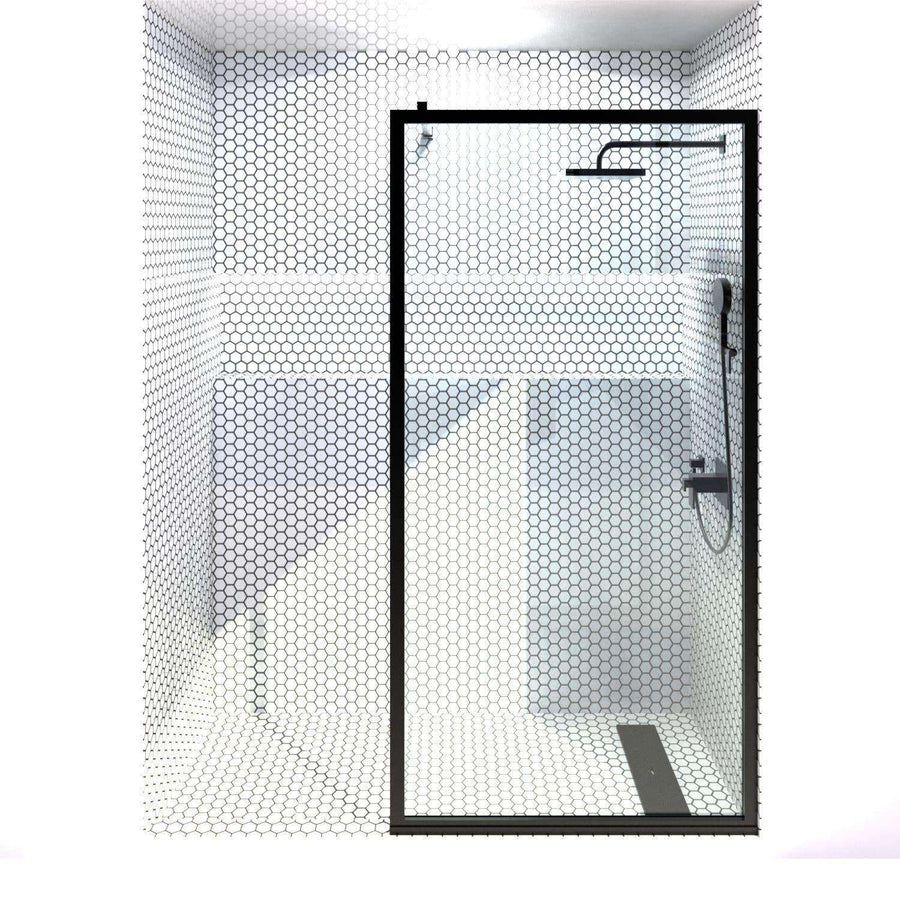 Gridscape GS3 Black Frame Shower Screen with Optional Support Arm