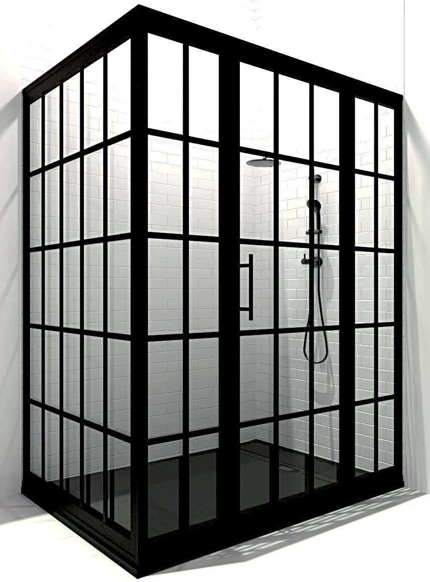 Bathroom Shower Doors - Black Steel Frame Enclosures