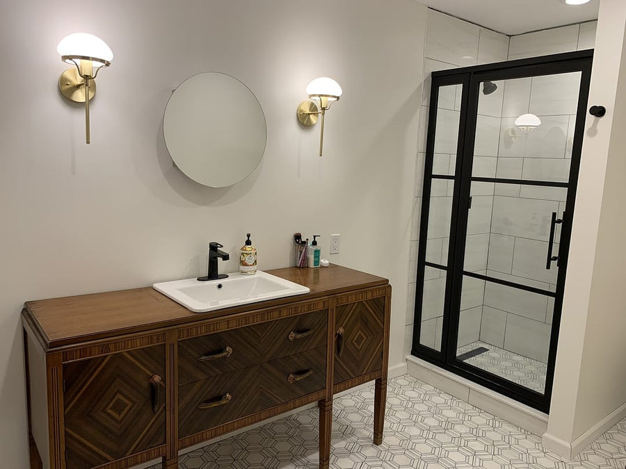 Gridscape GS2-2.1 Hinged Door and Panel in Black Finish and Clear Glass