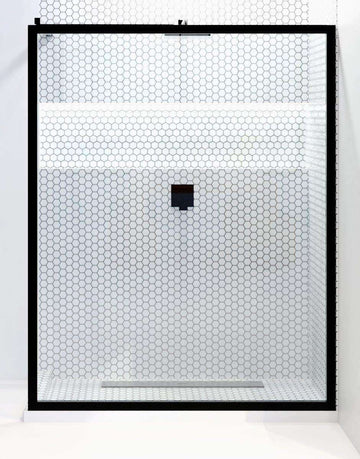 Fixed Panel Shower Glass Divider Panel - Gridscape GS3 XL Walk-In Shower Ideas