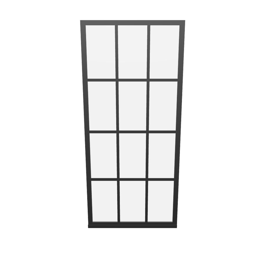 AR Design View-  Use your smartphone cameral to interact with a life-like 3D Model of Coastal's Black Frame Gridscape Fixed Panel Shower Panel.   Visualize your design in augmented Reality