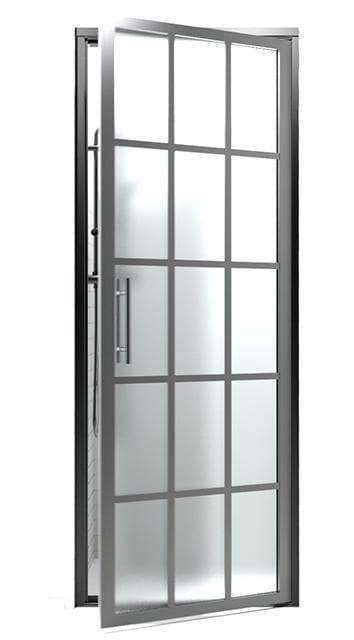 Black Frame Shower Door with Frosted Opaque Glass | Gridscape Series | GS1 | Coastal Shower Doors