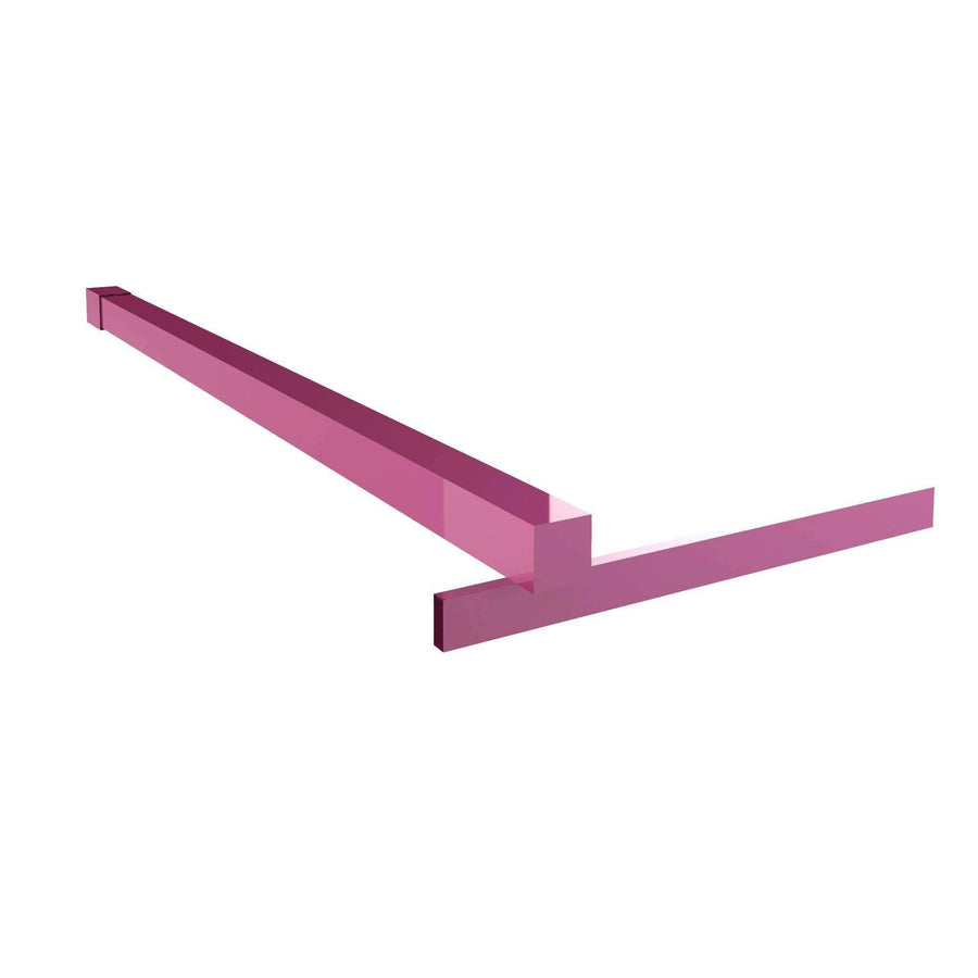 Fixed Shower Glass Panel Steel Stabilizer Bar in Fandango Pink For Gridscape Shower Screens