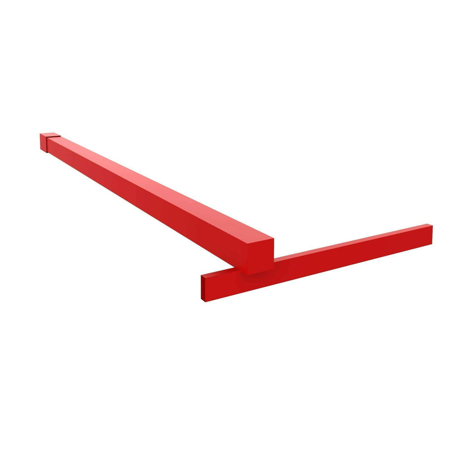 Fixed Shower Glass Panel Steel Stabilizer Bar in Matchtip Red For Gridscape Shower Screens