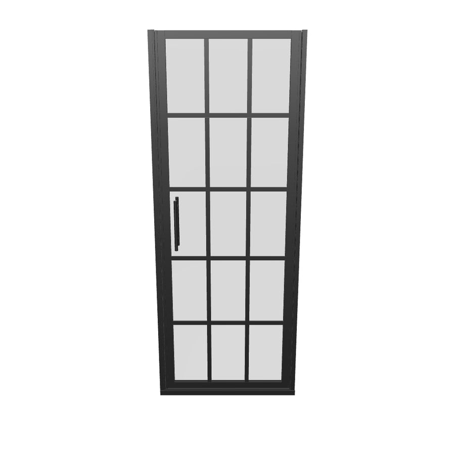 Gridscape GS1 Swing Shower Door in Black with Clear Glass