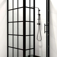 Gridscape GS2 3-Panel Corner Shower Door in Black with Clear Glass –  divided STYLE